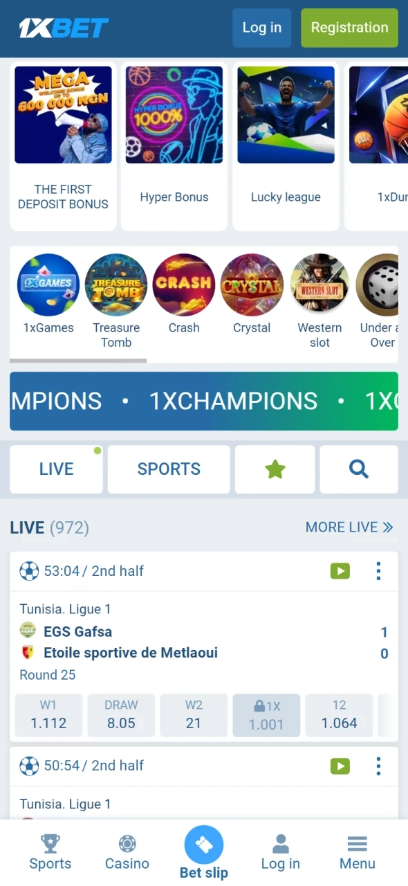 1xBet App Screenshot 1